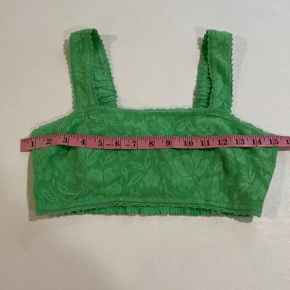 American Eagle Green Floral Lace Bralette Crop Top Women’s Size S - Picture 4 of 5